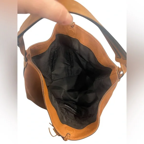 Rebecca Minkoff Isobel Pebbled Soft Leather Hobo Shoulder Purse Camel Brown - Picture 6 of 15